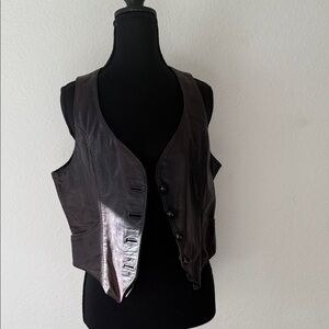 Women's Brown Leather Vest